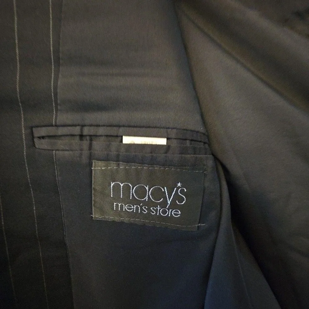 Lauren Ralph Lauren Suit Mens 48 44x32 Black Wool 2 Piece Jacket Pants Formal